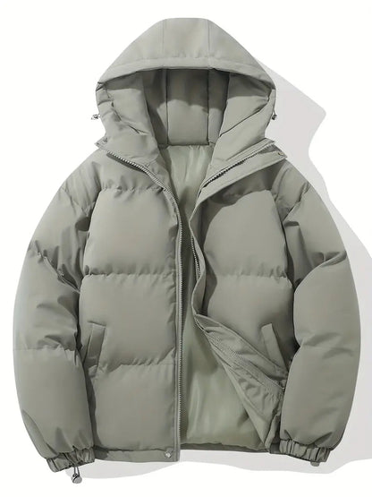 Women's hooded quilted puffer jacket in green