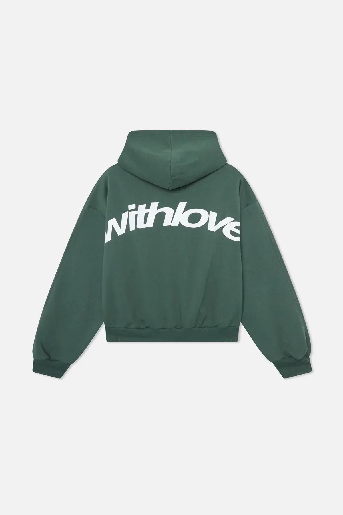 green oversized hoodie with back graphic