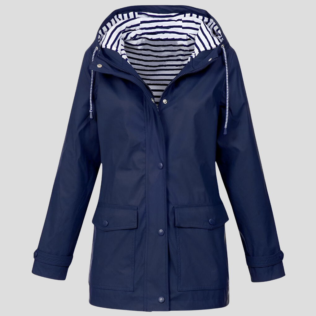 Women's yellow insulated waterproof jacket with hood
