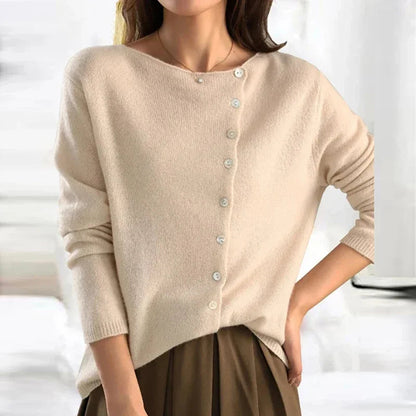 Women's soft knit cardigan in beige