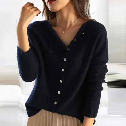 Women's soft knit cardigan in black