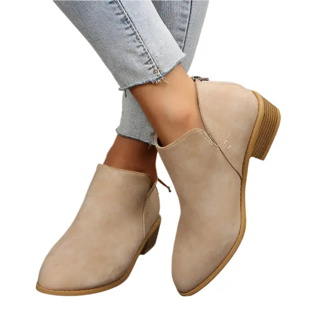 Women’s Modern Low Heel Ankle Boots – Comfortable & Durable Everyday Style 0
