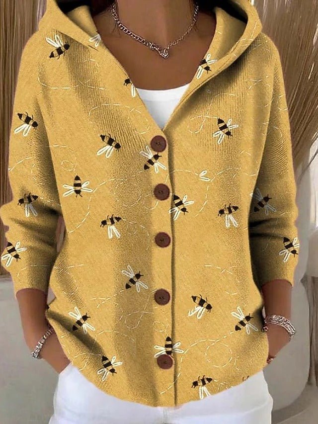 Women's patchwork hooded cardigan