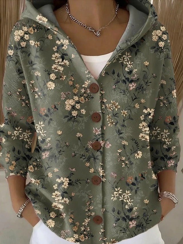 Women's patchwork hooded cardigan
