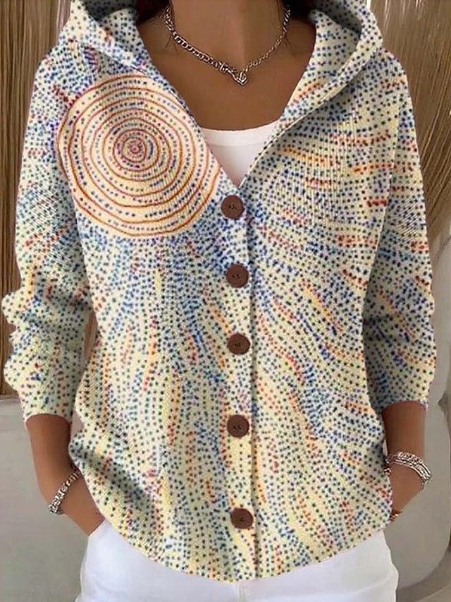 Women's patchwork hooded cardigan