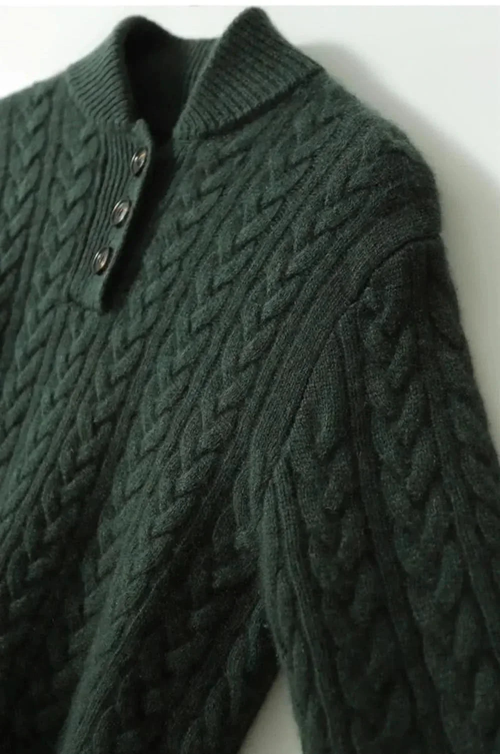 Women's cable knit half button sweater