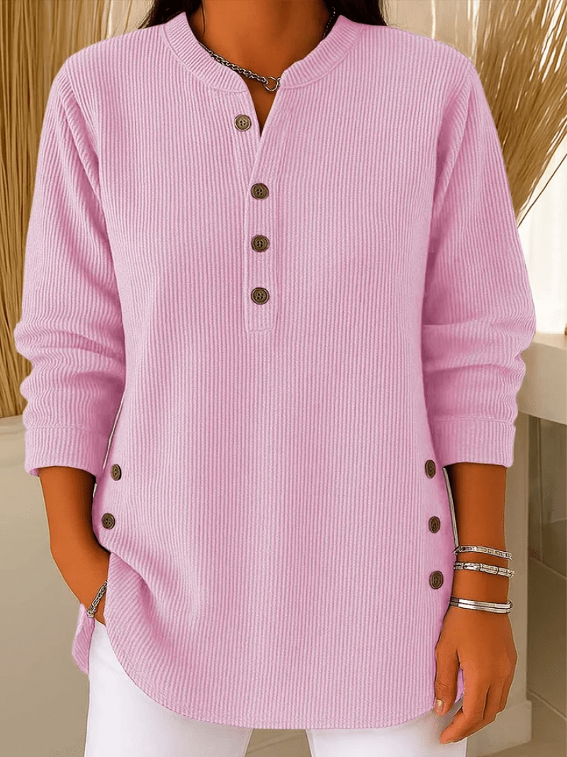Women's pullover sweater with bow detail in pink