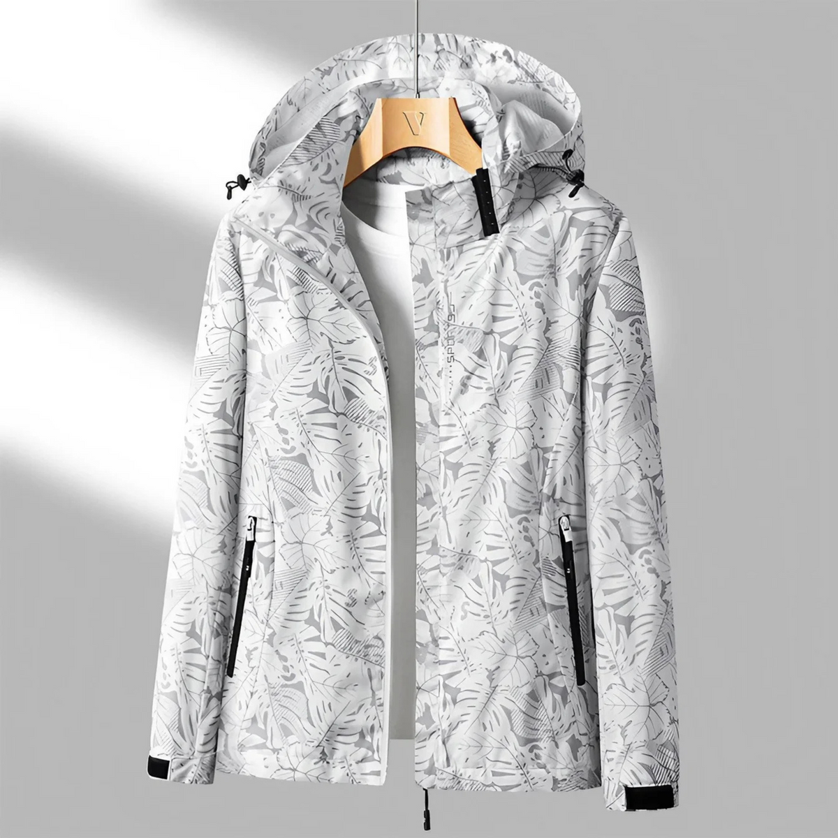 Women's waterproof windbreaker jacket in white