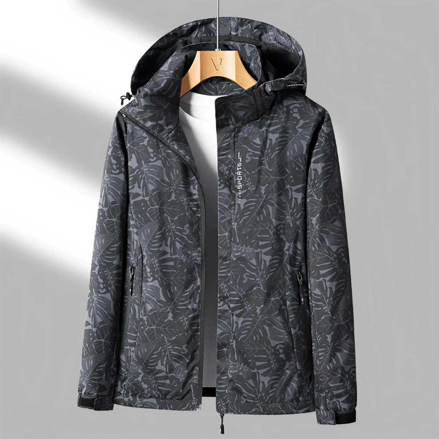 Women's waterproof windbreaker jacket in black