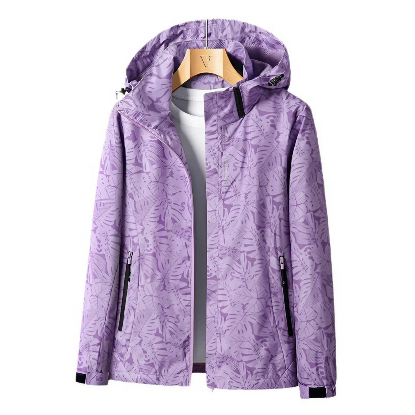 Women's waterproof windbreaker jacket in purple