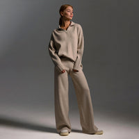 Sadie | Women's Oversized Polo Shirt and Wide-Leg Pants Set