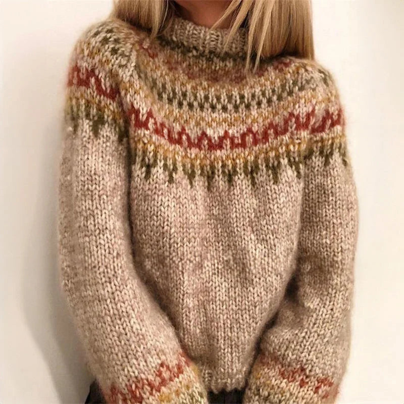 Women's Nordic geometric pattern sweater