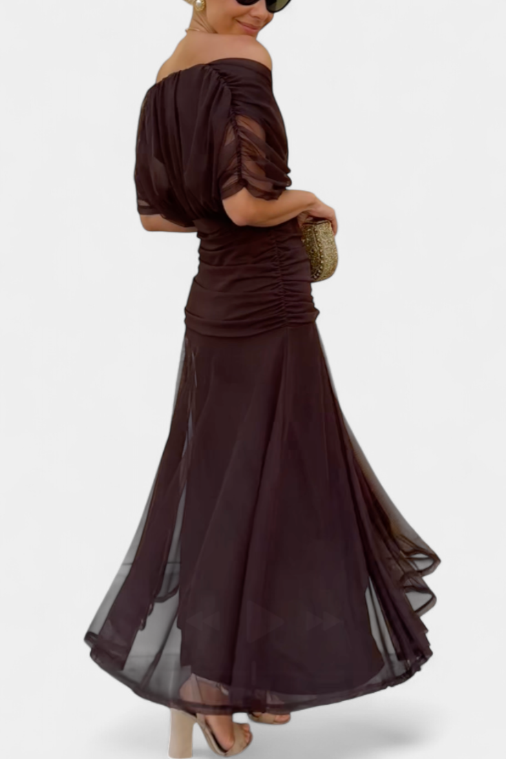 Womens Dress Floral Midi V Neck Pleated 2