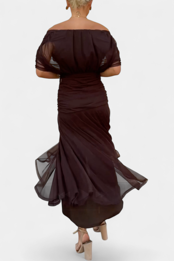 Womens Dress Floral Midi V Neck Pleated 3