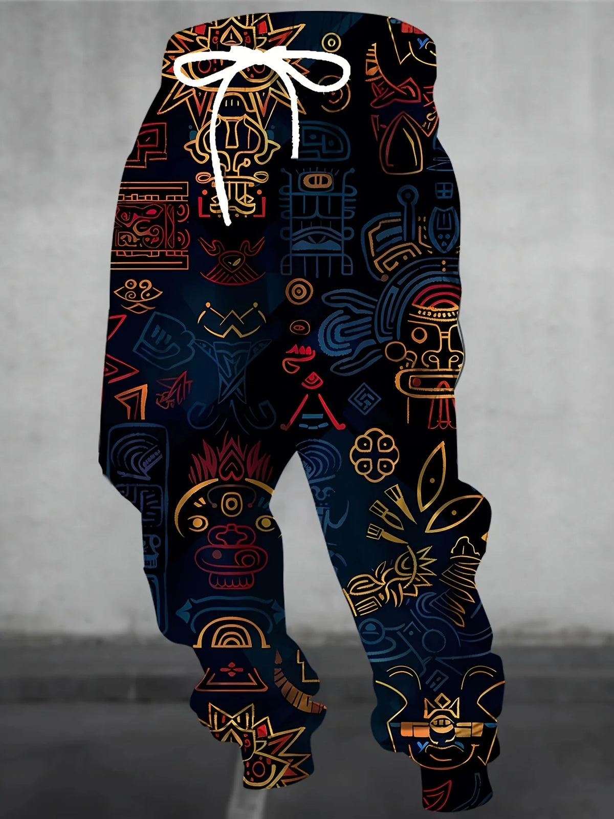 Men's Patterned Fleece Joggers, Bold Winter Sweatpants