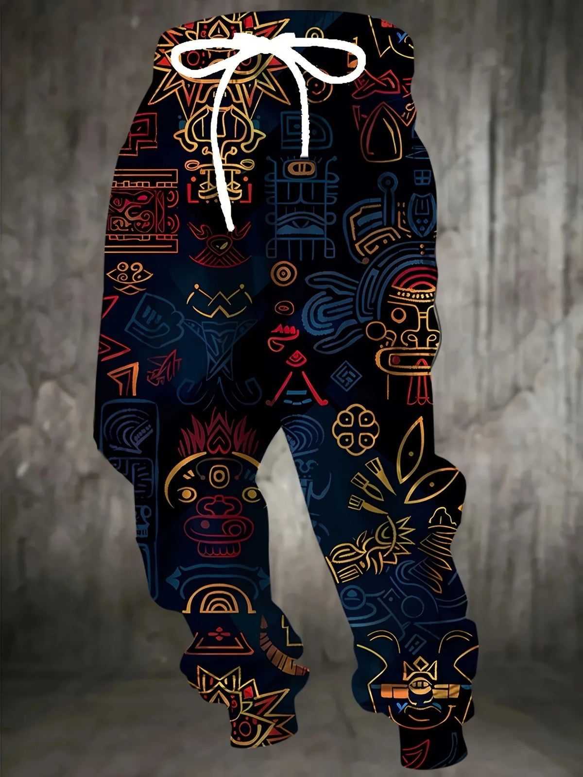 Men's Patterned Fleece Joggers, Bold Winter Sweatpants