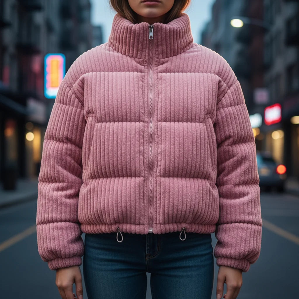 Willow puffer jacket, quilted texture detail